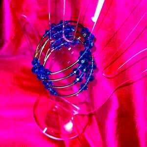 Blue Glass Spiral Bracelet